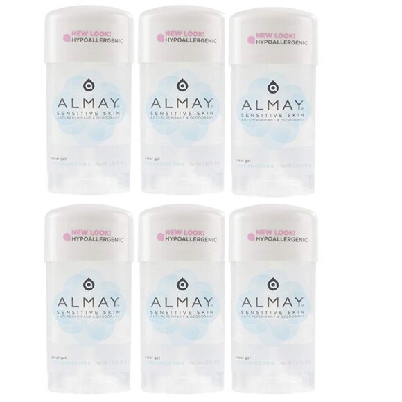 Sensitive Skin Approved Clear Gel Deodorant - Fragrance-Free 6-Pack (2.25 oz)